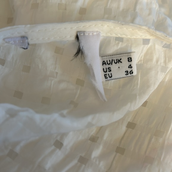 Princess Polly Attal White Deep V Puff Sleeve Button Front Midi Dress - Picture 12 of 13